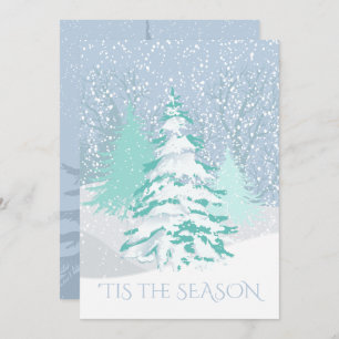 Modern Snow Tree CHANGE COLOR Christmas Invitation