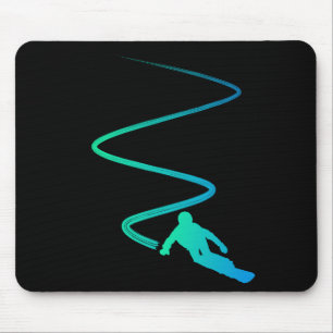 Modern snowboard graphic mouse pad