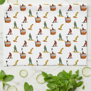 Modern Snowboard Snowboarding  Tea Towel