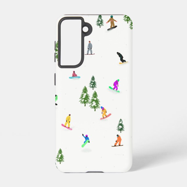 Modern Snowboarding Illustration   Samsung Galaxy S21 Case (Back)