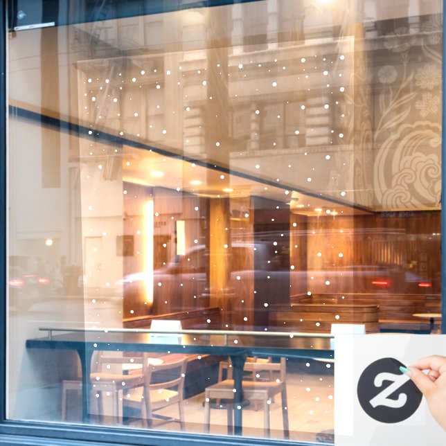 Modern Snowfall Christmas Decor Dispay (Cafe Window)