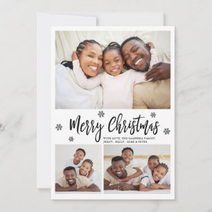 Modern Snowflake 3 Photo Collage Christmas Holiday