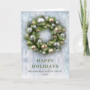 Modern Snowflake Christmas Corporate Greeting Holiday Card