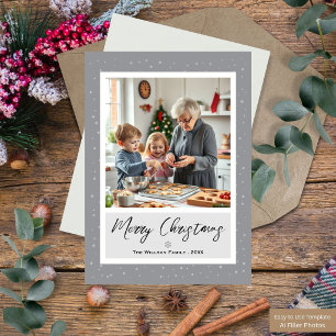 Modern Snowflake Christmas Photo Holiday Card