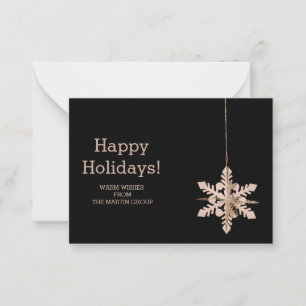 Modern Snowflake Corporate Seasonal Greetings  Card