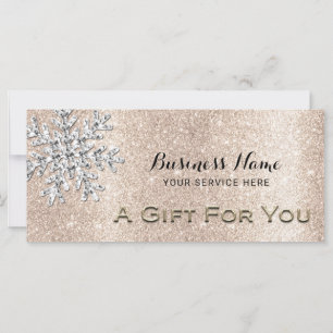Modern Snowflake Gold Glitter Gift Certificate