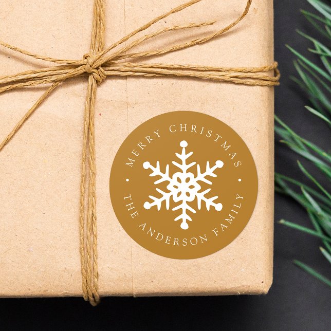 Modern Snowflake Gold Holiday Sticker (Creator Uploaded)