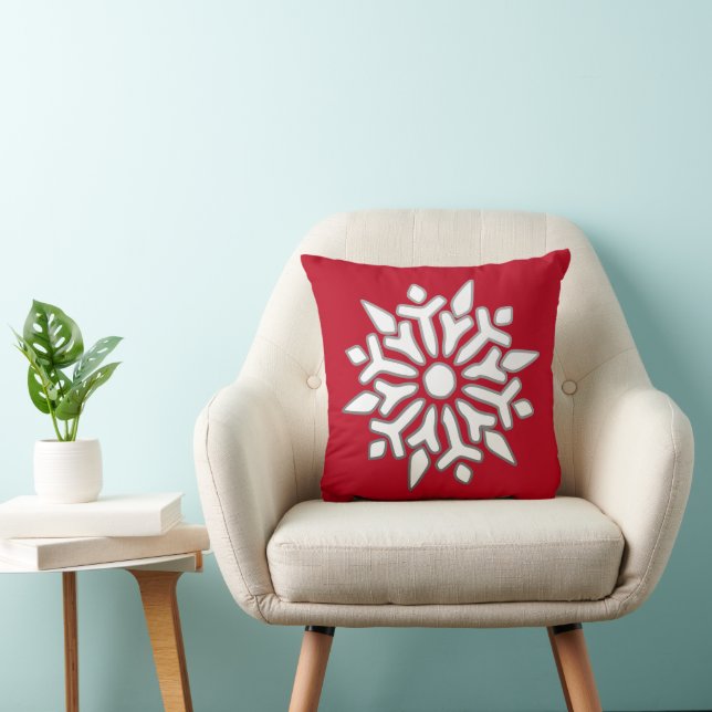 Modern Snowflake on Red Cushion (Chair)
