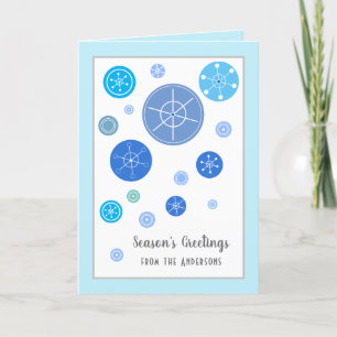 Modern Snowflake Personalise Name Holiday Card