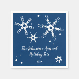 Modern Snowflake Personalised Event Napkin