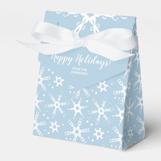 Modern Snowflake Personalised Favour Gift Box (Front Side)
