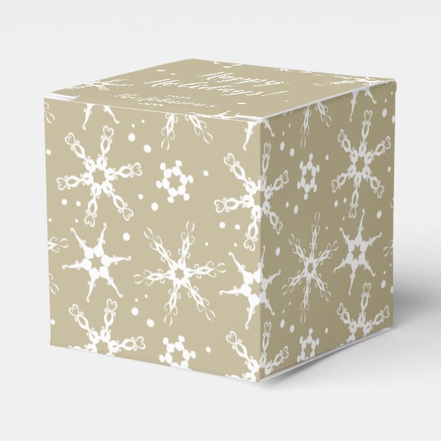 Modern Snowflake Personalised Favour Gift Box (Front Side)