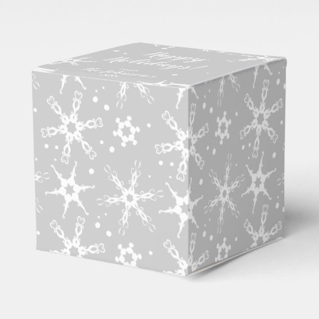 Modern Snowflake Personalised Favour Gift Box (Front Side)
