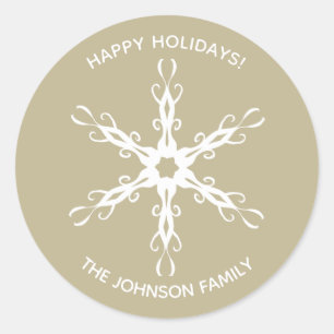 Modern Snowflake Personalised Sticker