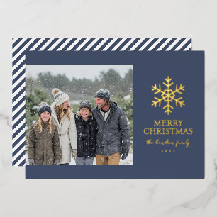 Modern Snowflake Photo Christmas