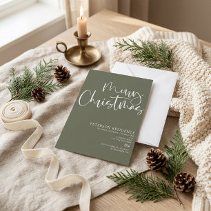 Modern snowflake pine navy winter Christmas party Invitation