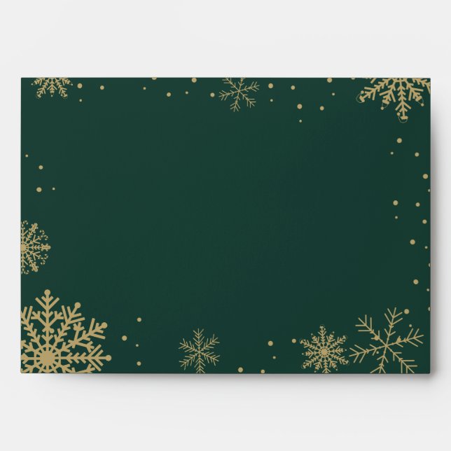 Modern Snowflake Return Address Custom Christmas Envelope (Front)