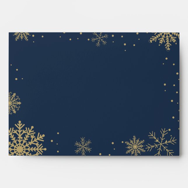 Modern Snowflake Return Address Custom Christmas Envelope (Front)