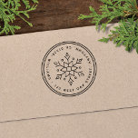 Modern Snowflake Round Return Address Self-inking Stamp<br><div class="desc">This self-inking return address stamp features simple typography,  modern snowflake,  and a classic round border. It makes a bold and unique statement. This stamp makes a wonderful newlywed,  housewarming,   or hostess gift - or even a holiday stocking stuffer.</div>