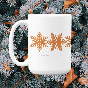 Modern Snowflakes Christmas Coffee Mug