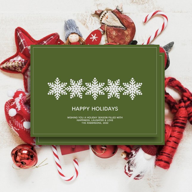Modern Snowflakes Christmas Holiday Card (Creator Uploaded)
