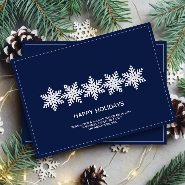 Modern Snowflakes Christmas Holiday Card (Creator Uploaded)