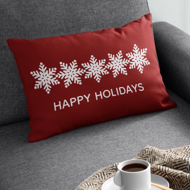 Modern Snowflakes Christmas Lumbar Cushion (Creator Uploaded)