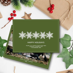 Modern Snowflakes Christmas Photo Holiday Card
