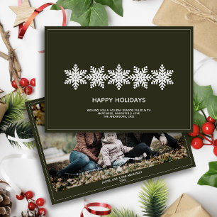 Modern Snowflakes Christmas Photo Holiday Card