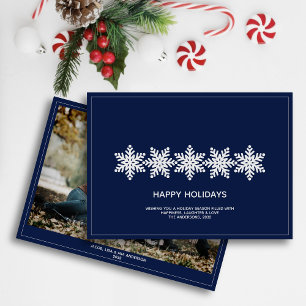 Modern Snowflakes Christmas Photo Holiday Card