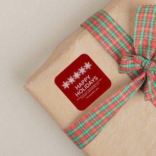 Modern Snowflakes Christmas Square Sticker