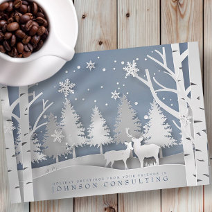 Modern Snowflakes Holiday Greetings Card