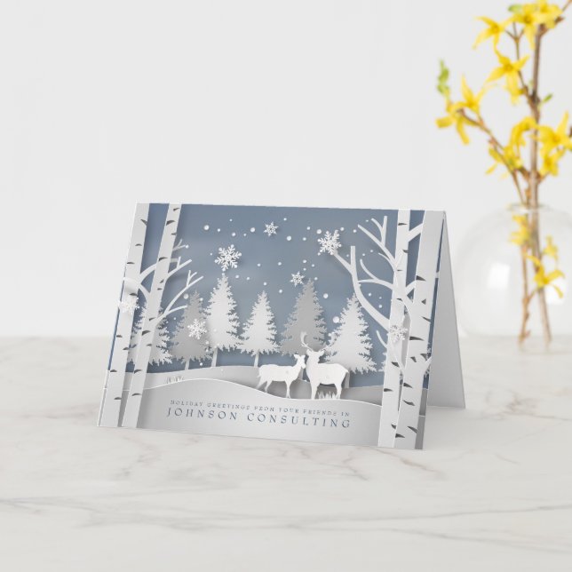 Modern Snowflakes | Holiday Greetings Card (Yellow Flower)