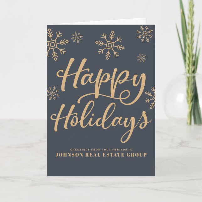 Modern Snowflakes | Holiday Greetings Card (Front)