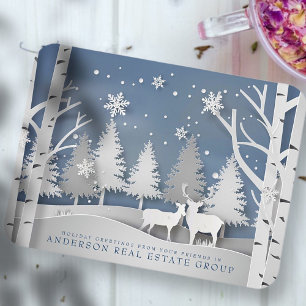 Modern Snowflakes   Holiday Greetings Magnet