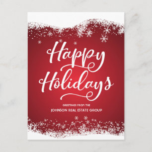 Modern Snowflakes   Holiday Greetings Postcard