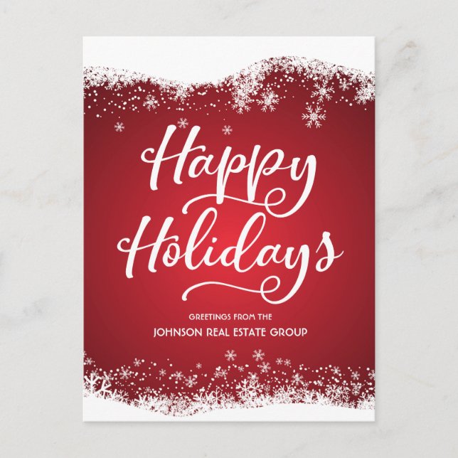 Modern Snowflakes | Holiday Greetings Postcard (Front)