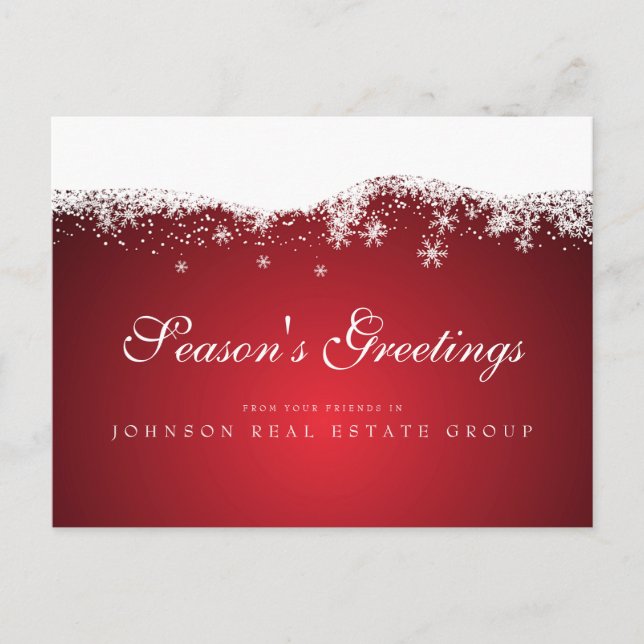 Modern Snowflakes | Holiday Season's Greetings Postcard (Front)