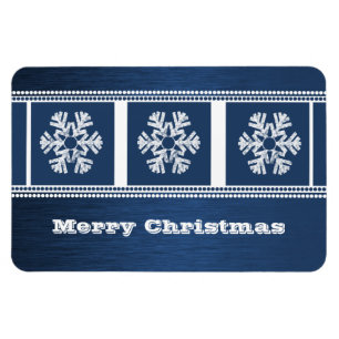 Modern Snowflakes Premium Magnet, Blue Magnet