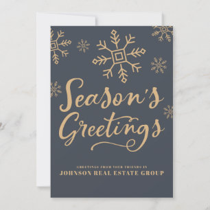 Modern Snowflakes Season's Greetings Holiday Card