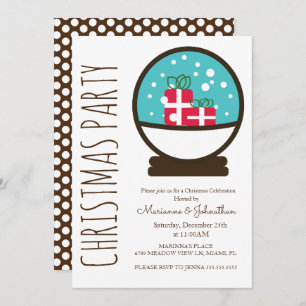 Modern Snowglobe Christmas Holiday Party Invitation