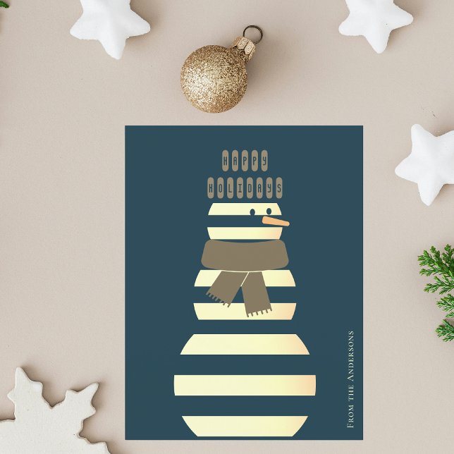 Modern snowman beautiful cute christmas  holiday card (Creator Uploaded)