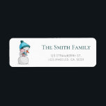 Modern Snowman Pig Winter Return Address<br><div class="desc">Adorable winter return address label with a snowman holding a cute pig. Illustrated and designed by Patricia Alvarez.</div>