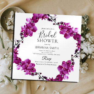 Modern So Purple Floral Bridal shower Invitation