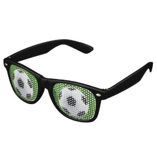 Modern Soccer Ball on Green Retro Sunglasses