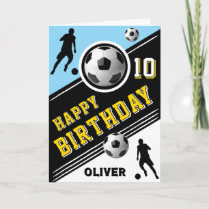Modern Soccer Football Ball Player Birthday  Card