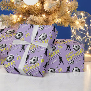 Modern Soccer Football Ball Player Birthday Wrapping Paper