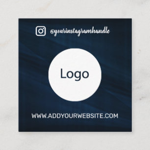 Modern social media add logo photo Info QR code Square Business Card