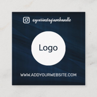 Modern social media add logo photo Info QR code Square Business Card