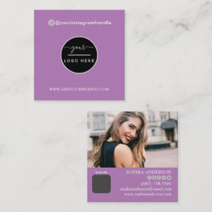 Modern social media add your logo photo QR code S Square Business Card